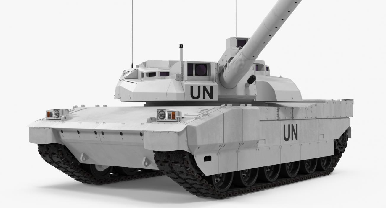 3D Tank AMX-56 Leclerc United Nations Rigged