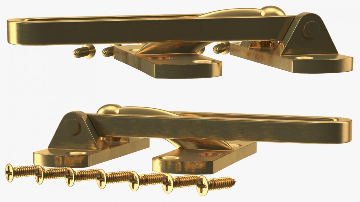 3D model Security Door Latch Guard Gold