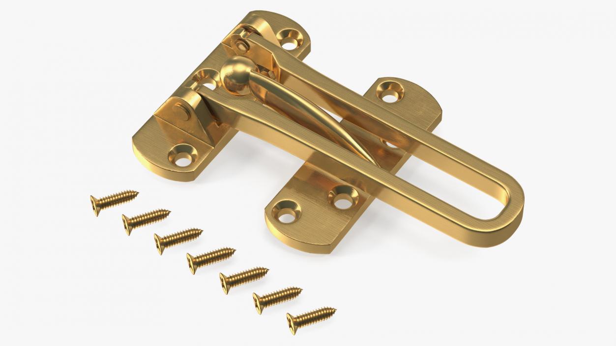 3D model Security Door Latch Guard Gold