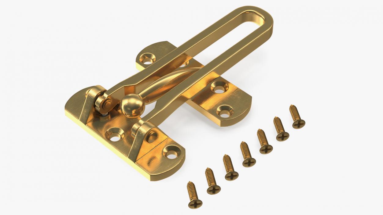 3D model Security Door Latch Guard Gold