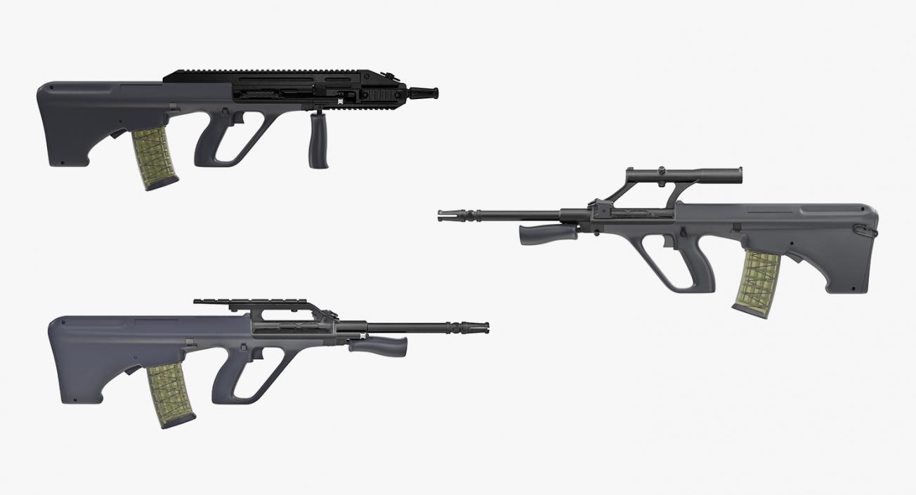 3D AUG Rifles Collection 3 model