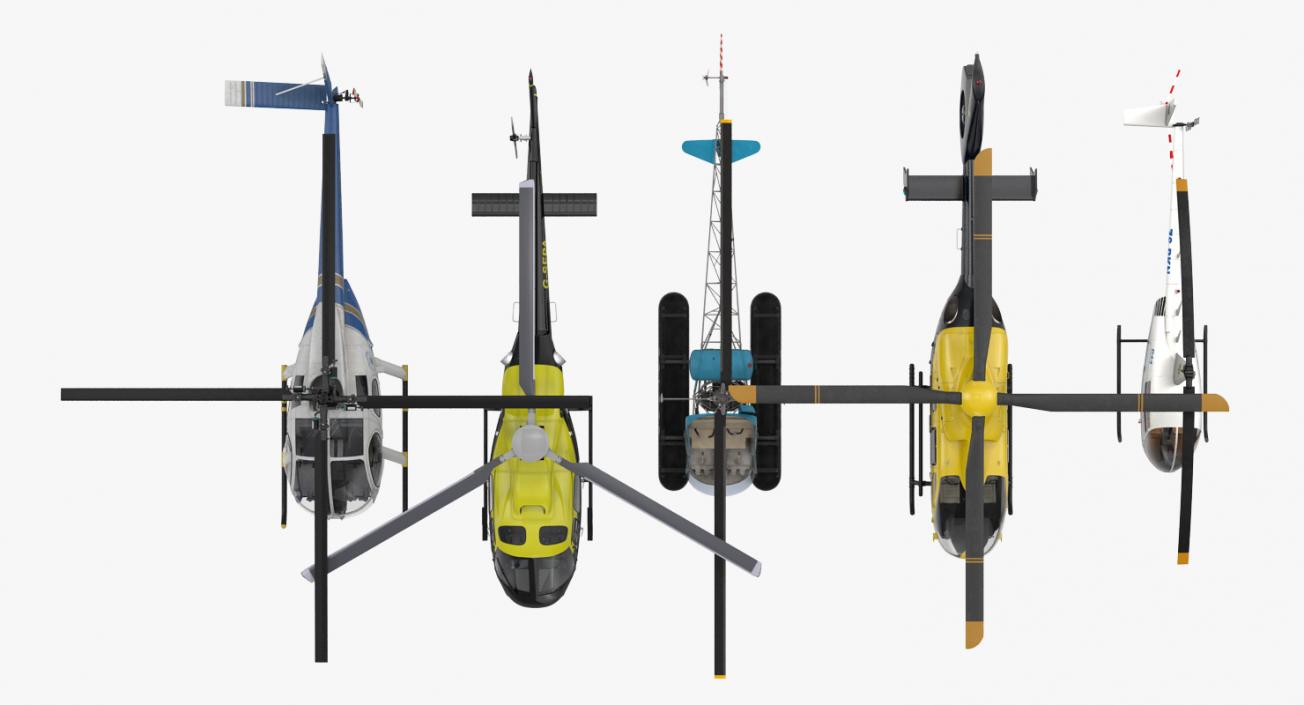 Police Helicopters Collection 3D model