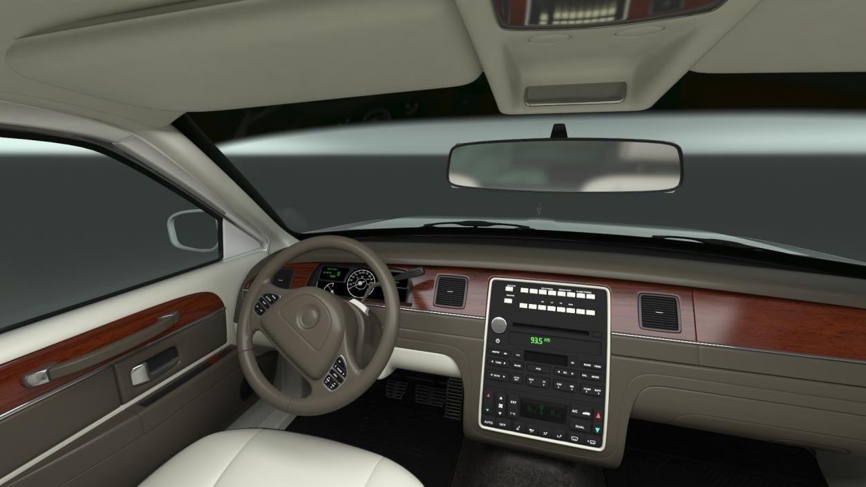 3D model Lincoln Town Limo White Rigged