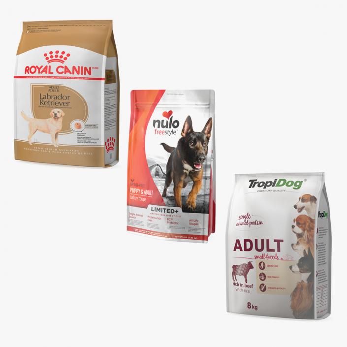 3D Pet Food Large Packages Collection 2