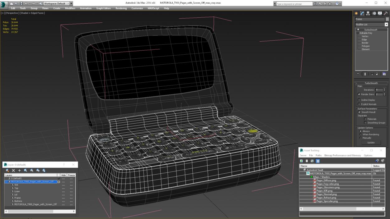 3D model MOTOROLA T900 Pager with Screen Off