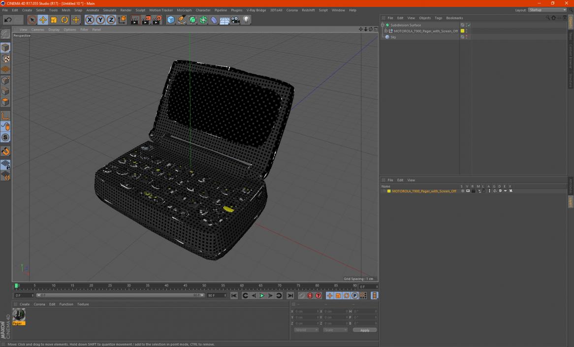 3D model MOTOROLA T900 Pager with Screen Off