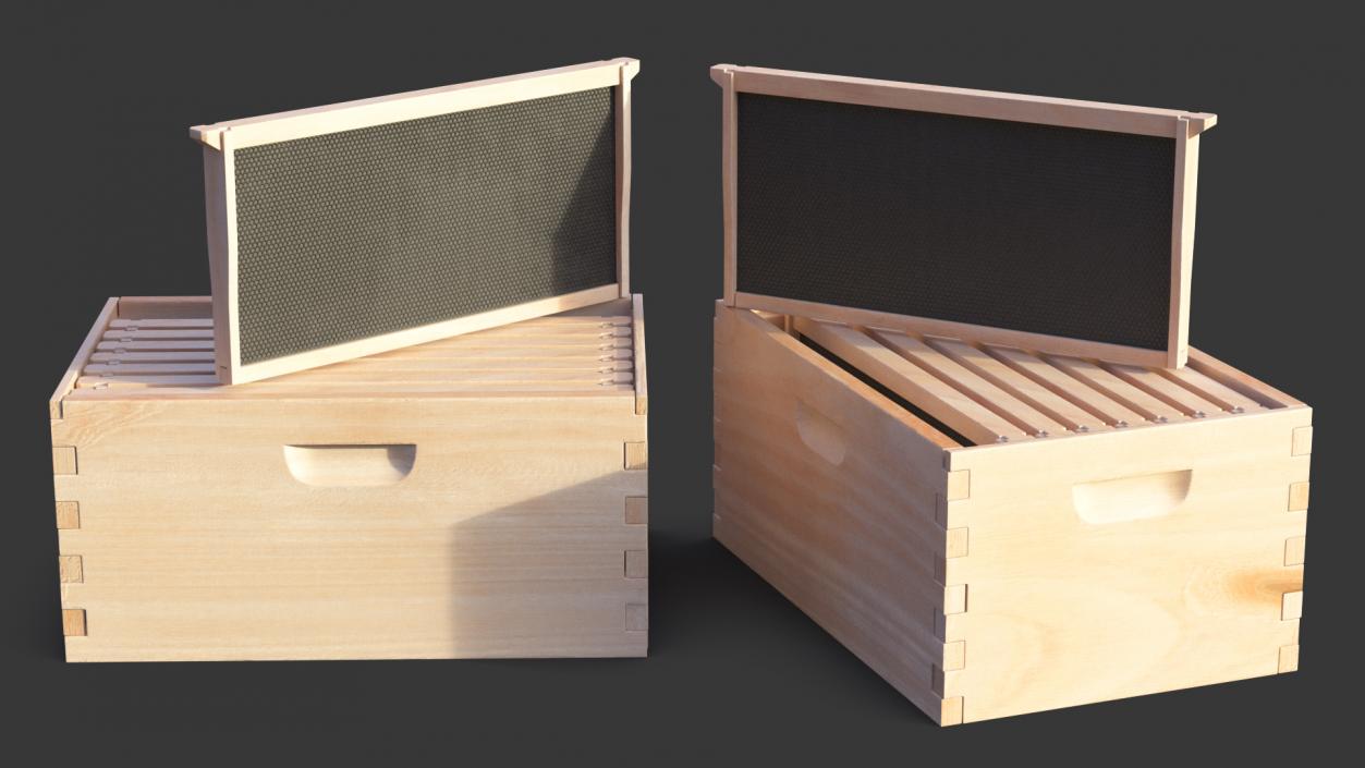 3D model Wooden Honey Bee Box