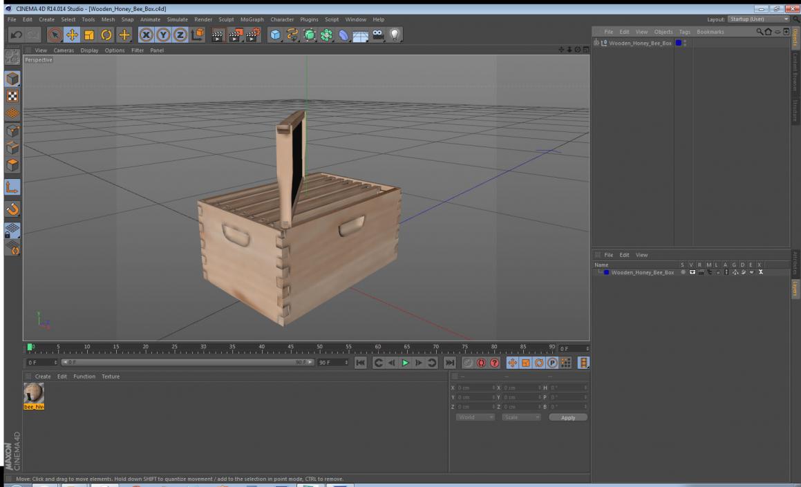 3D model Wooden Honey Bee Box