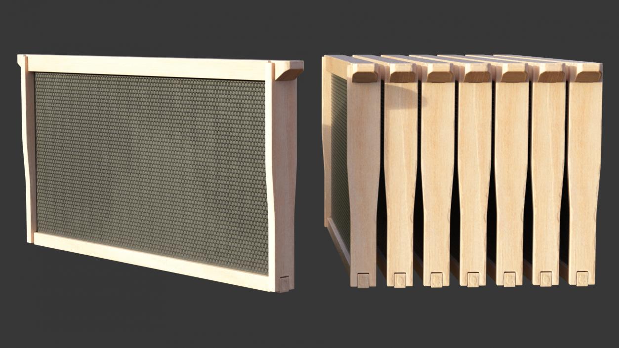 3D model Wooden Honey Bee Box