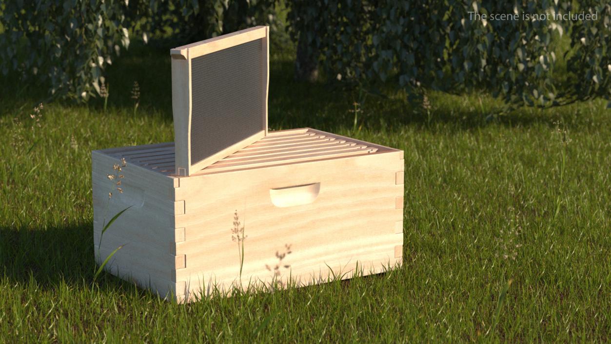 3D model Wooden Honey Bee Box