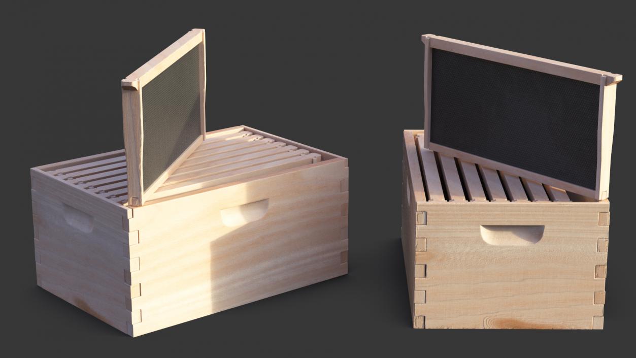 3D model Wooden Honey Bee Box