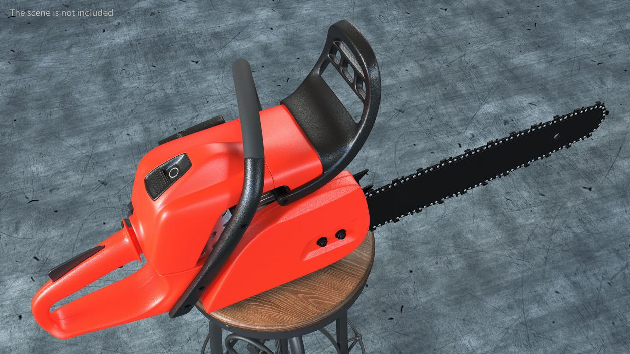 Red Gas Powered Chainsaw 3D model