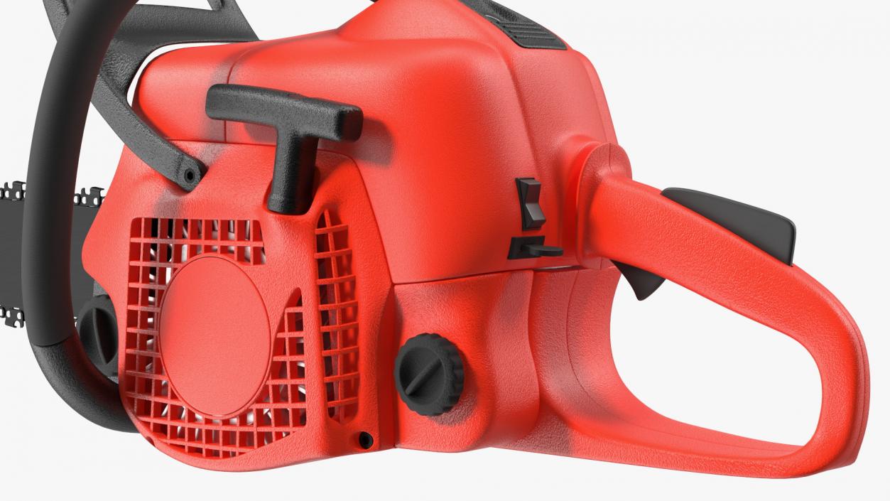 Red Gas Powered Chainsaw 3D model