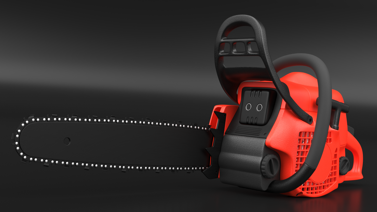 Red Gas Powered Chainsaw 3D model