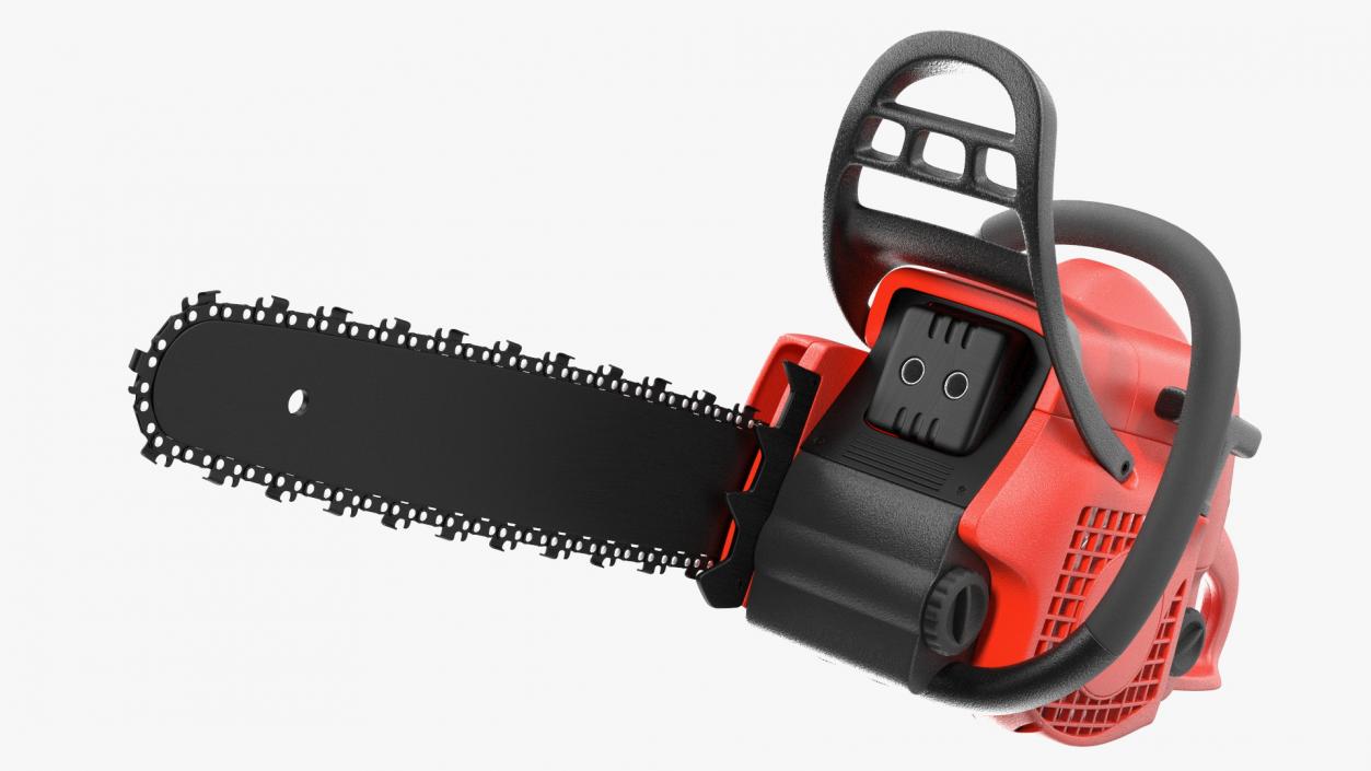 Red Gas Powered Chainsaw 3D model