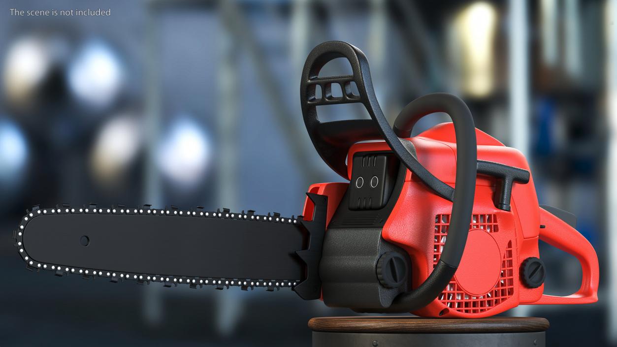 Red Gas Powered Chainsaw 3D model