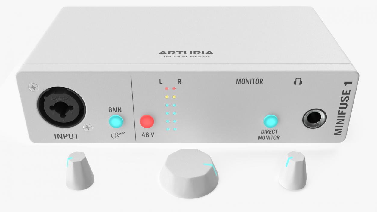 Compact Audio USB Interface Arturia MiniFuse 1 White 3D