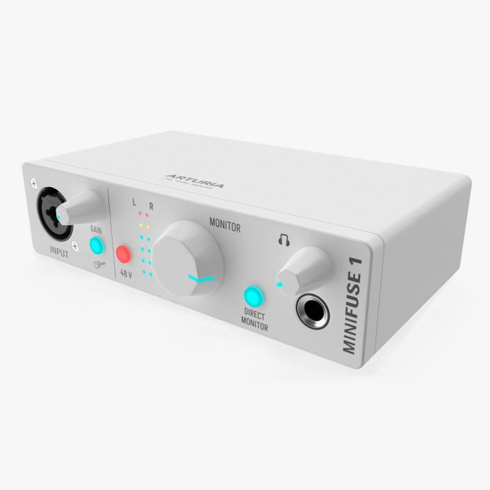 Compact Audio USB Interface Arturia MiniFuse 1 White 3D