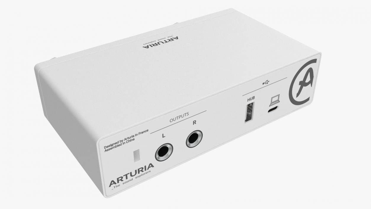 Compact Audio USB Interface Arturia MiniFuse 1 White 3D