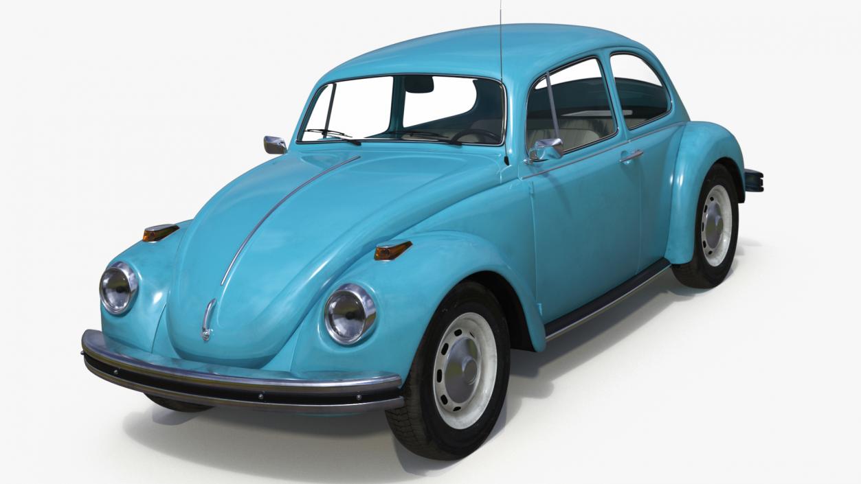 3D Classic Volkswagen Beetle Simple Interior