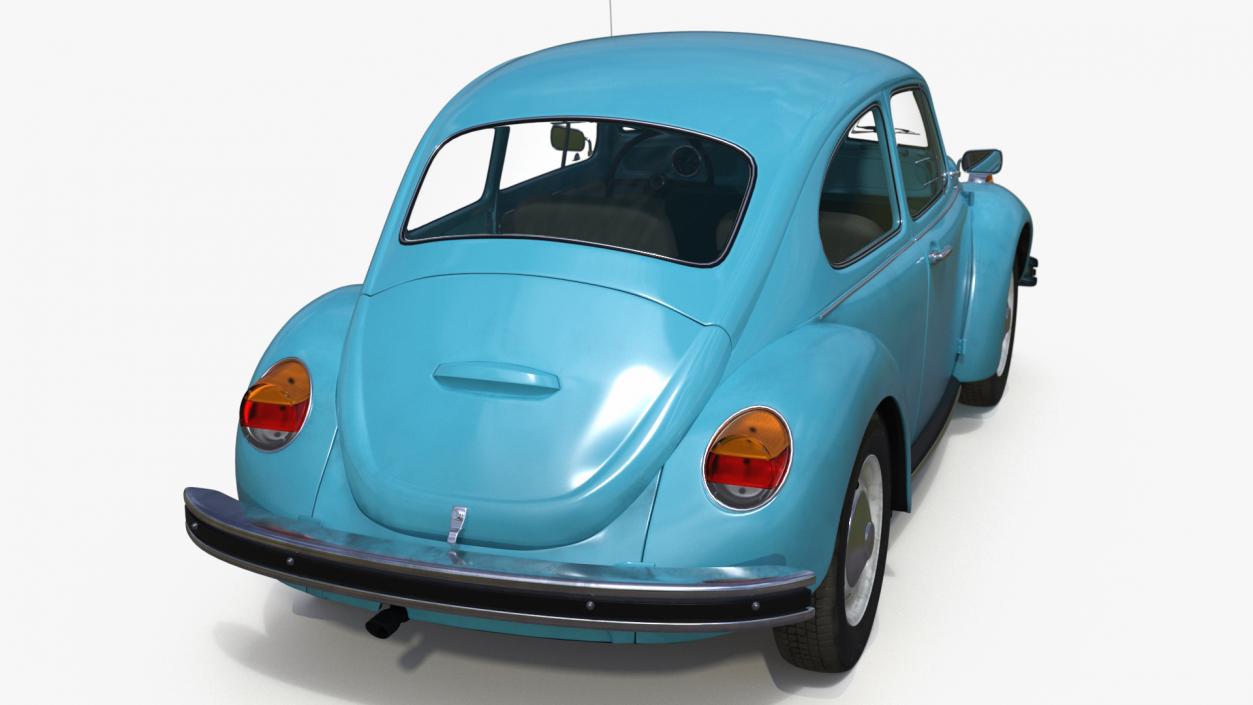 3D Classic Volkswagen Beetle Simple Interior