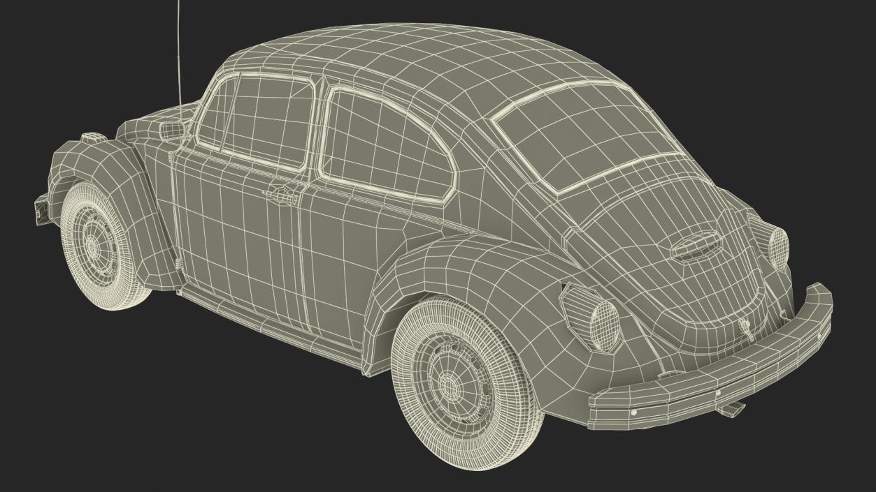 3D Classic Volkswagen Beetle Simple Interior