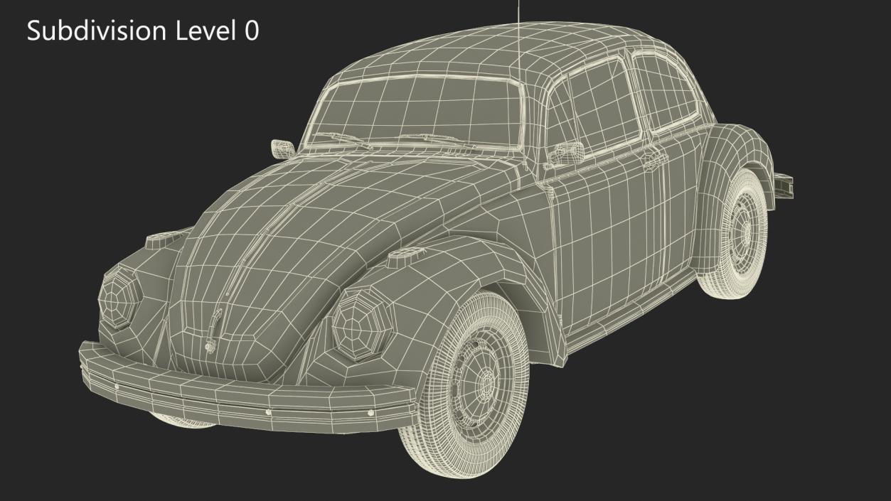 3D Classic Volkswagen Beetle Simple Interior