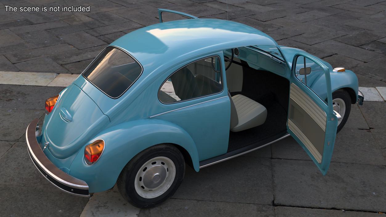 3D Classic Volkswagen Beetle Simple Interior