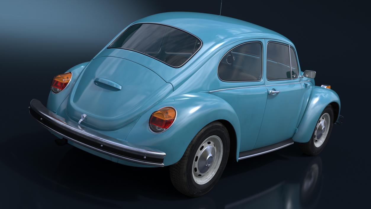 3D Classic Volkswagen Beetle Simple Interior