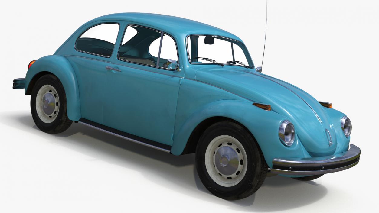 3D Classic Volkswagen Beetle Simple Interior