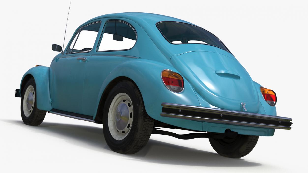 3D Classic Volkswagen Beetle Simple Interior