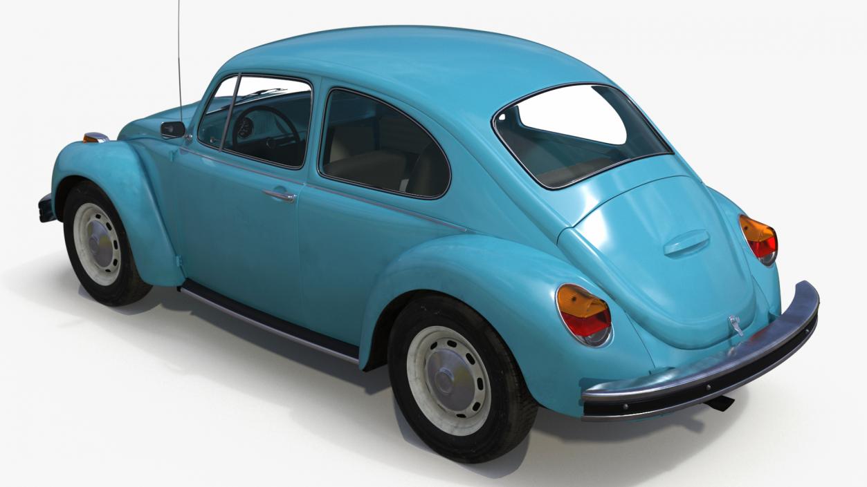 3D Classic Volkswagen Beetle Simple Interior