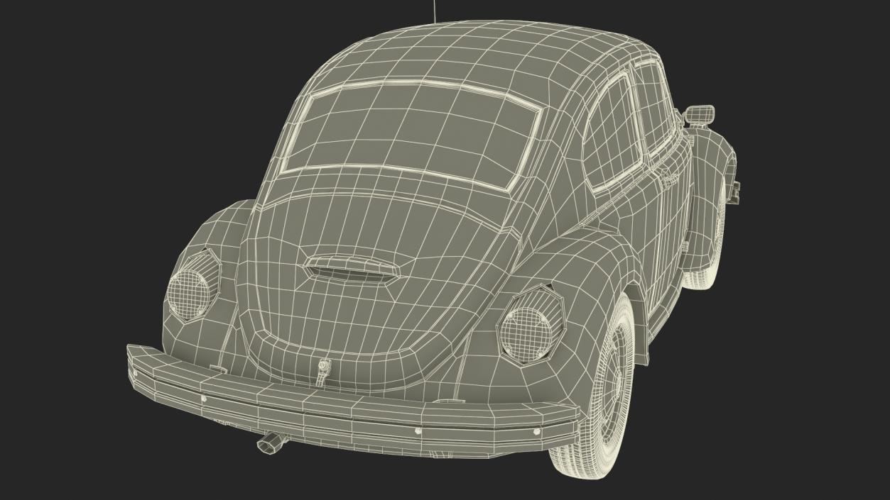 3D Classic Volkswagen Beetle Simple Interior