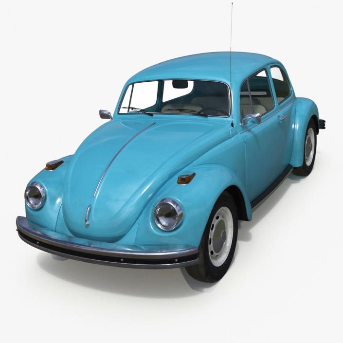 3D Classic Volkswagen Beetle Simple Interior