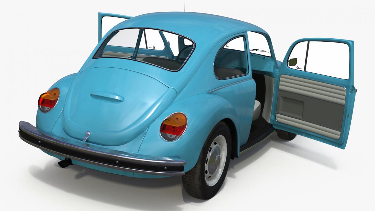 3D Classic Volkswagen Beetle Simple Interior