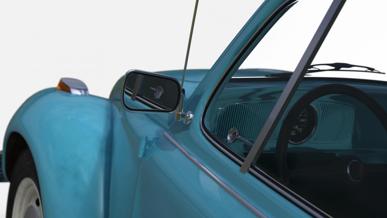 3D Classic Volkswagen Beetle Simple Interior