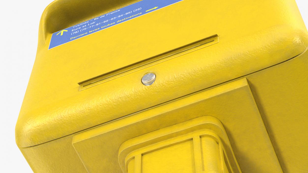 3D French Yellow Mailbox Post