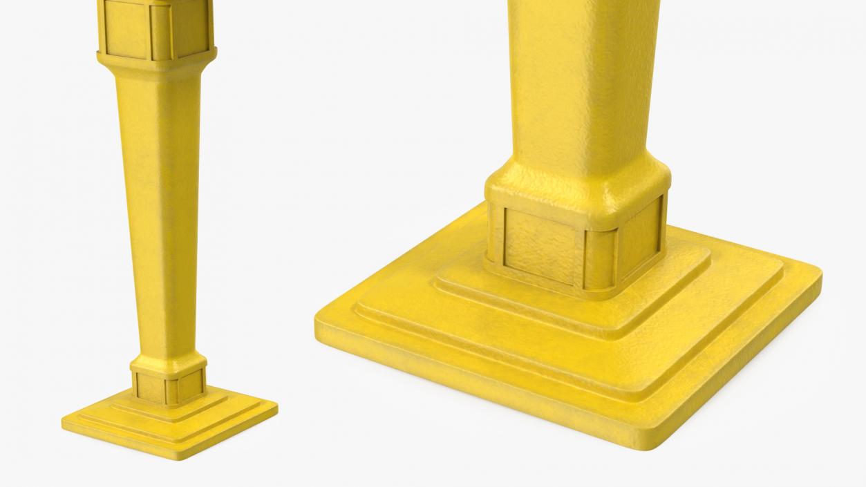 3D French Yellow Mailbox Post