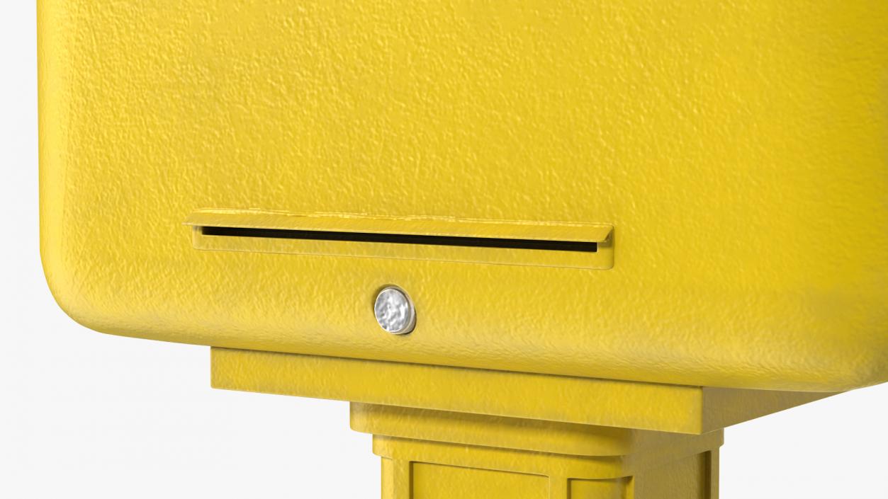 3D French Yellow Mailbox Post