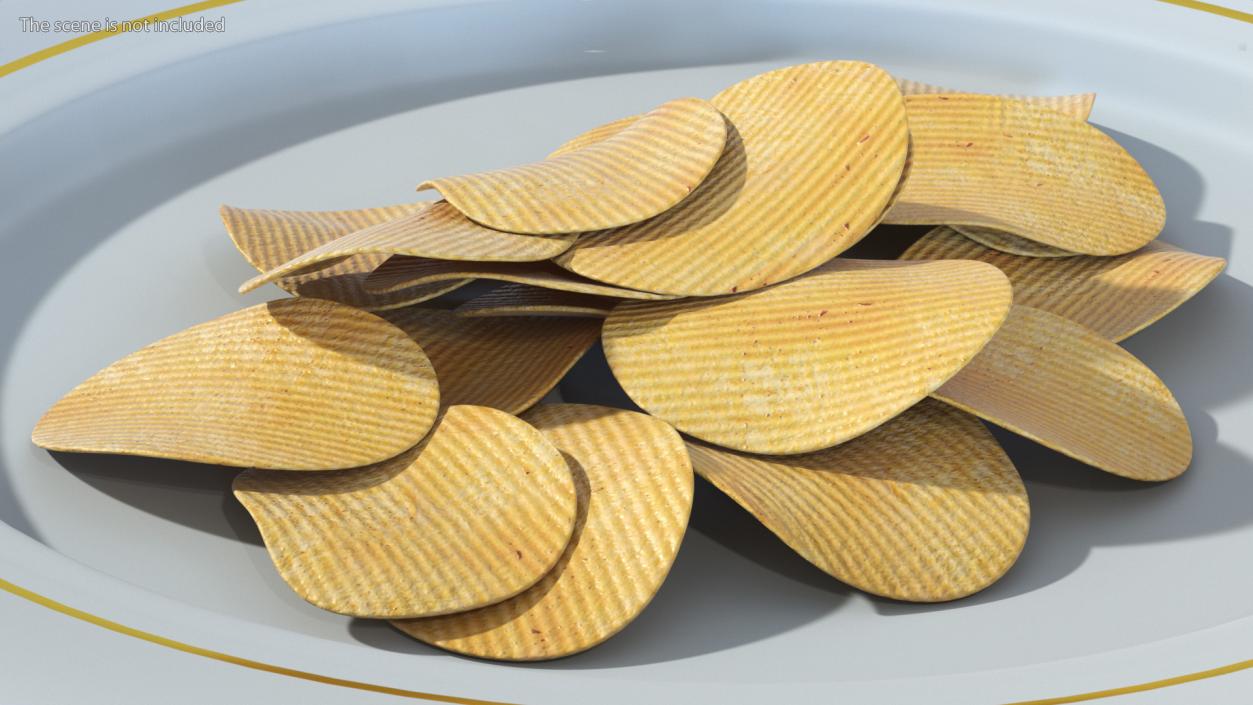 3D model Group of Corrugated Chips