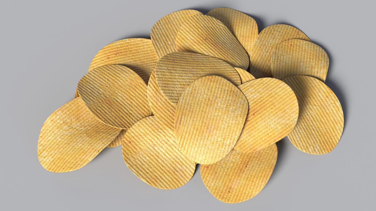 3D model Group of Corrugated Chips