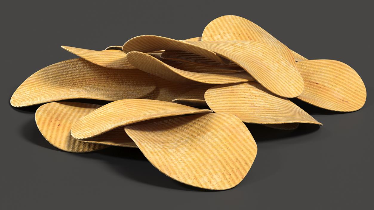 3D model Group of Corrugated Chips