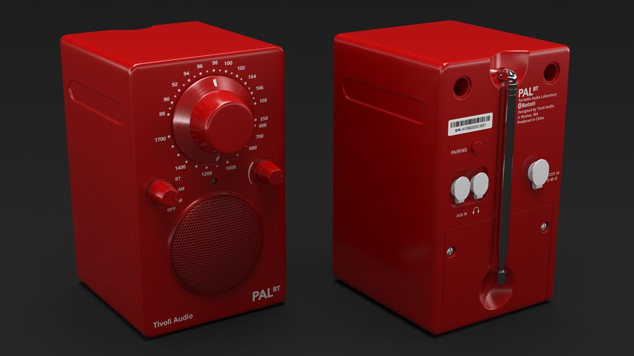 Bluetooth Radio Tivoli Audio PAL BT Red 3D model