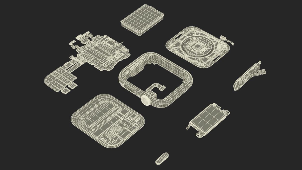 Disassembled Apple Watch SE 2 3D model