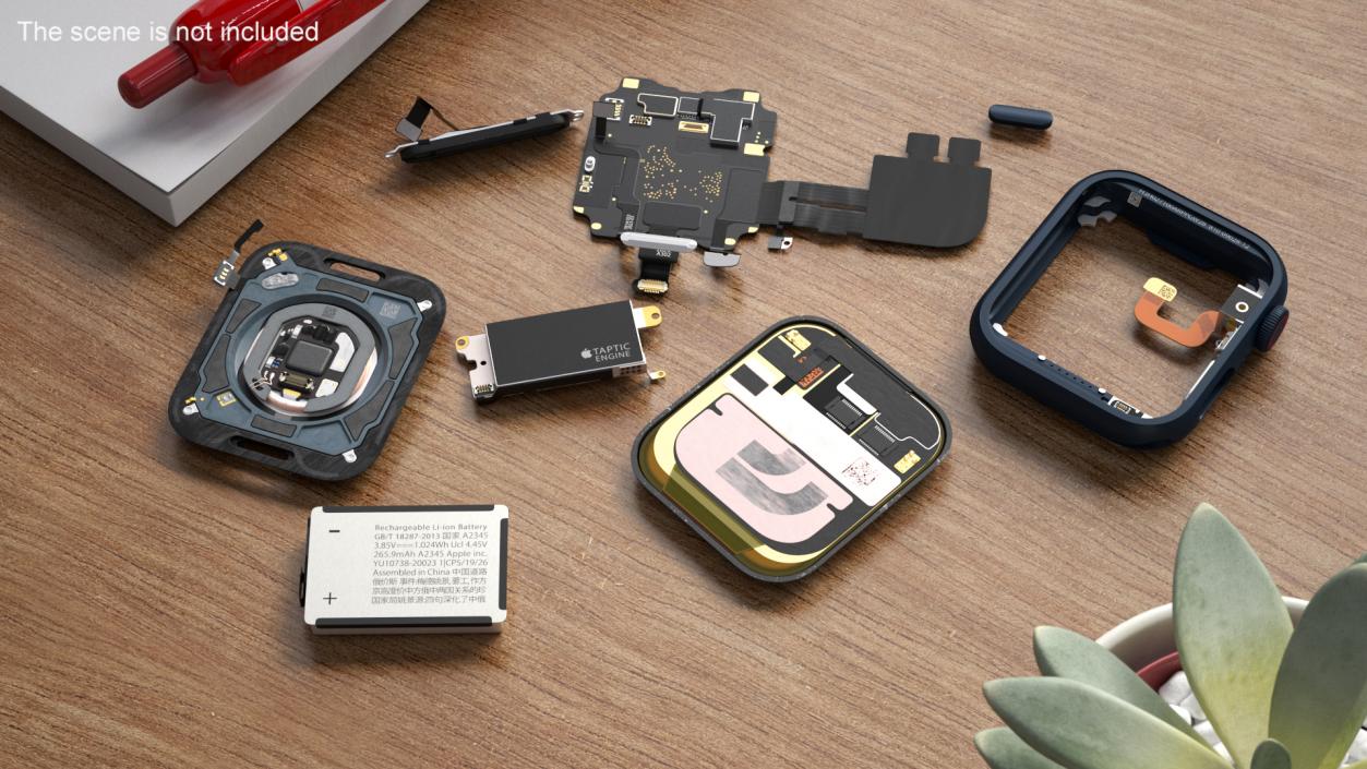 Disassembled Apple Watch SE 2 3D model