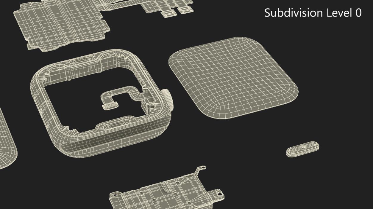 Disassembled Apple Watch SE 2 3D model