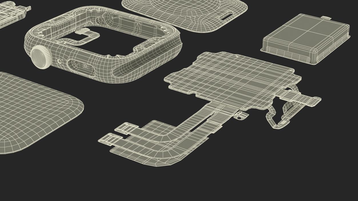 Disassembled Apple Watch SE 2 3D model