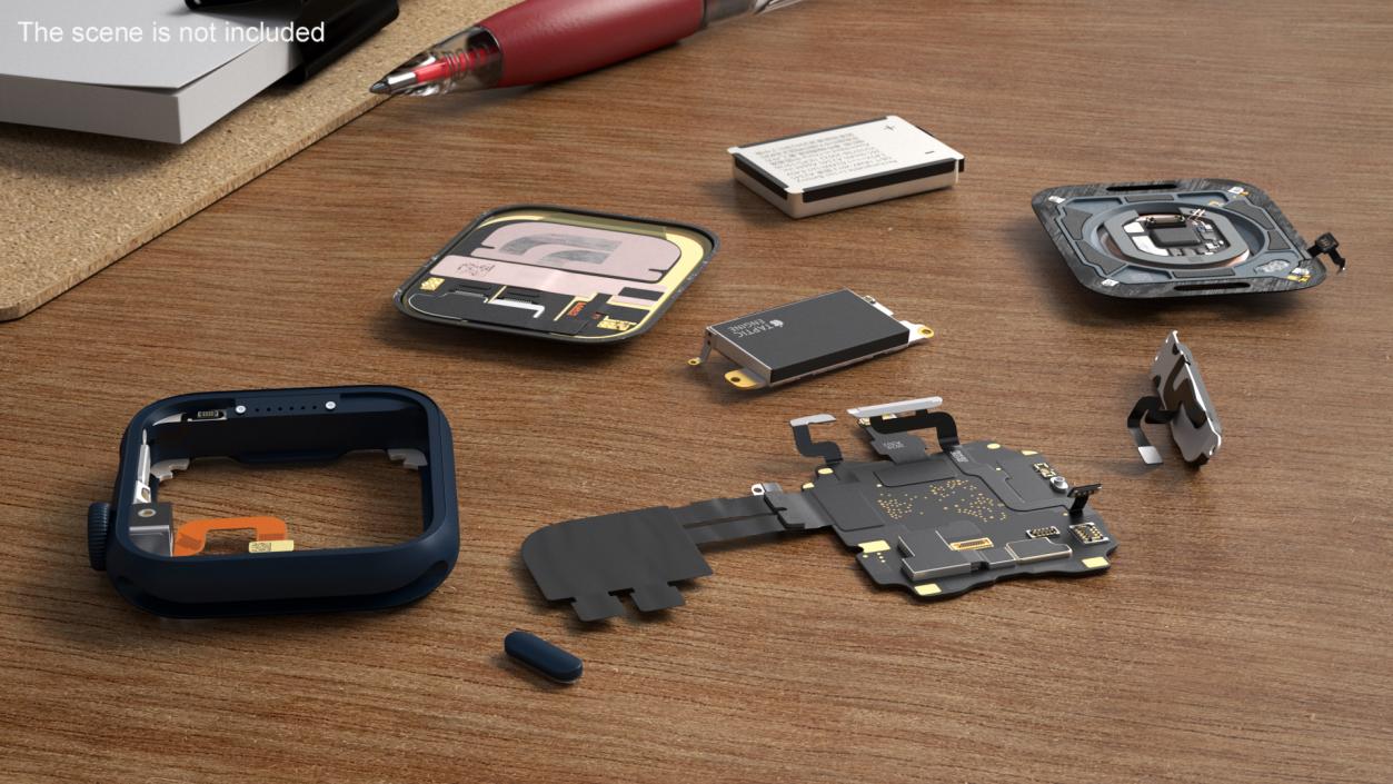 Disassembled Apple Watch SE 2 3D model