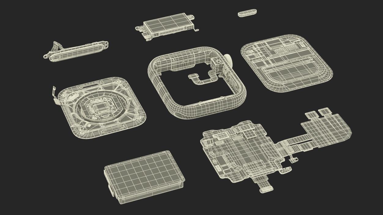 Disassembled Apple Watch SE 2 3D model