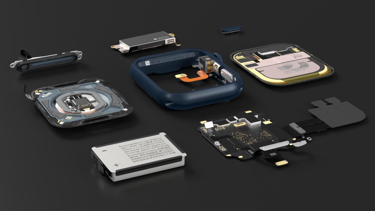 Disassembled Apple Watch SE 2 3D model